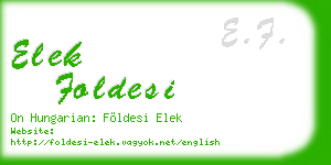 elek foldesi business card