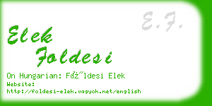 elek foldesi business card